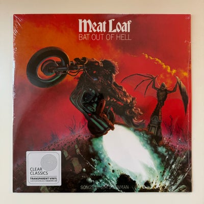 LP, Meat Loaf, Bat Out Of Hell, Rock, Vinyl, LP, Album, Reissue, Repress, Clear vinyl. (stadig i fol