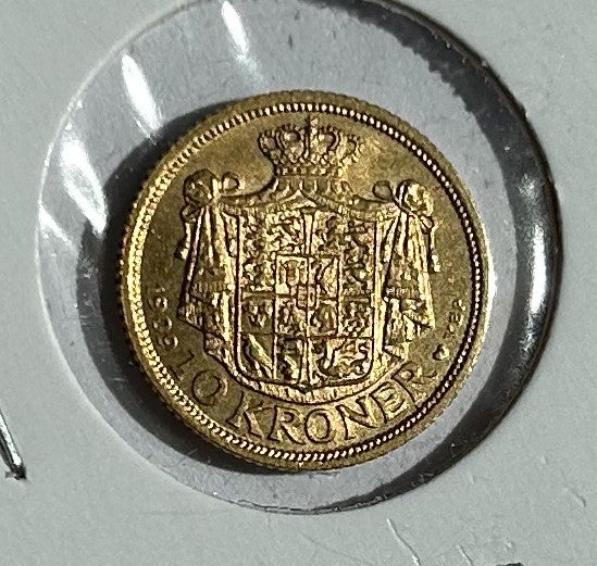 Danmark, mønter, 10 Krone Guld