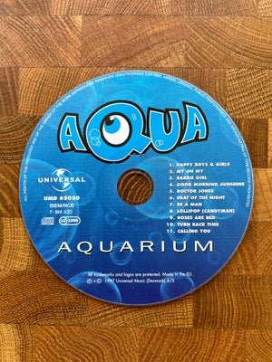 Aqua: Aquarium, pop, CD med Aqua uden cover. 

Den kan hentes i Tårnby. 
Jeg sender gerne, når køber
