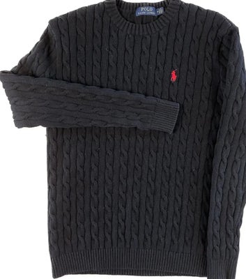 Sweatshirt, Strik, Ralph Lauren, str. findes i flere str., Sort strik fra Ralph Lauren  i størrelse 