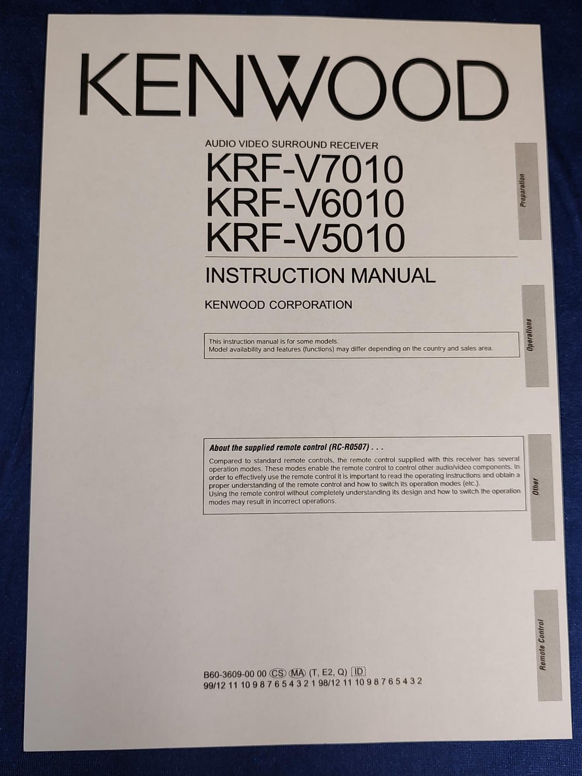 Kenwood, KRF-V6010, 5.1 kanaler