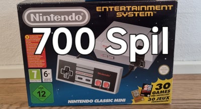 Nintendo NES, 700 spil, Perfekt, Nintendo classic mini. 700 spil, Perfekt, Som ny med de originale 3
