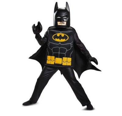 Lego Batman kostume, Lego Batman kostume, str. 7-8 år, indeholdende:
1 kappe
1 maske
1 par handsker
