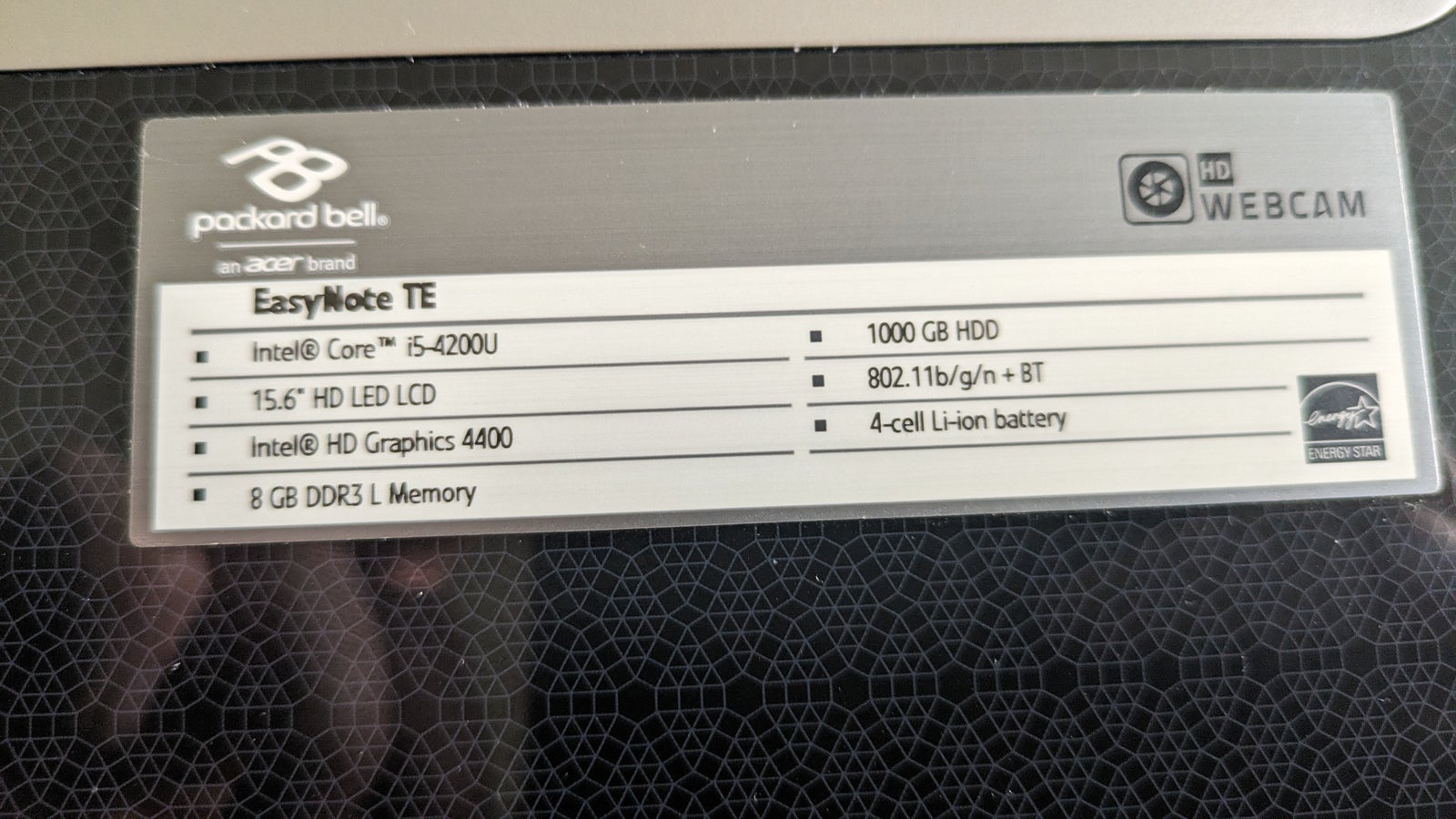 Packard Bell Easynote, 1,6/2,3 GHz, 8 GB ram