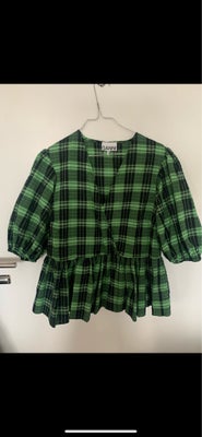 Bluse, Ganni, str. 38, Grøn, Ganni Seersucker Check Wrap Blouse
Blusen har været brugt en enkelt aft