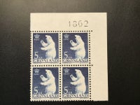 Grønland, postfrisk, AFA nr. 60 fireblok med øvre marginal