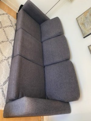 Sofa, uld, 3 pers., 3 personers sofa. Koksgrå uld stof. Vendbar hynder. Ingen huller. Ingen pletter.
