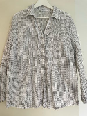 Skjorte, Peter Hahn, str. 46, Hvid/sort, 100% bomuld, Ubrugt, Sød skjorte fra Peter Hahn - hvid med 