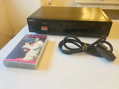 VHS videomaskine, Sony, SLV-SE600E, God, Maskinen virker fint og fejler intet. Scart kabel og Elvis 