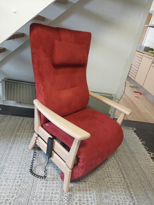 Hvilestol, stof, Farstrup, Kvalitetsstol fra Farstrup med elektronisk sædeløft og benløft som gør st