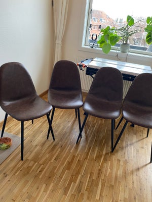 Spisebordsstol, Kunstlæder, My home, 6 spisebordsstole for 400 kr. 2 af dem er ødelagt i kunstlædere