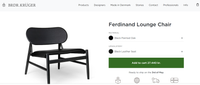 Ferdinand Lounge Chair sort eg og sort læder