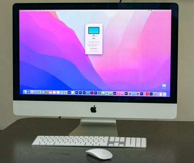 iMac, Retina 5K, 27" 2019, 3,6 GHz 8-Core i9 GHz, 72 GB ram, 1000 GB harddisk, Perfekt, Superfin Ima