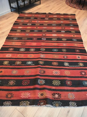 Gulvtæppe, ægte tæppe, ULD, b: 190 l: 290, Dette kæmpestort Tyrkisk kelimtæppe er klar til at tilføj