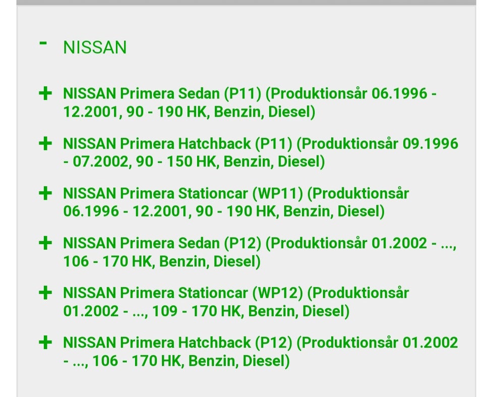 Styretøj, Hjullejersæt, Nissan Primera .