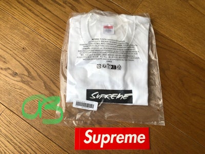 T-shirt, Supreme x Futura box logo tee, str. L,  Hvid,  100% Cotton,  Ubrugt, Supreme x Futura box l