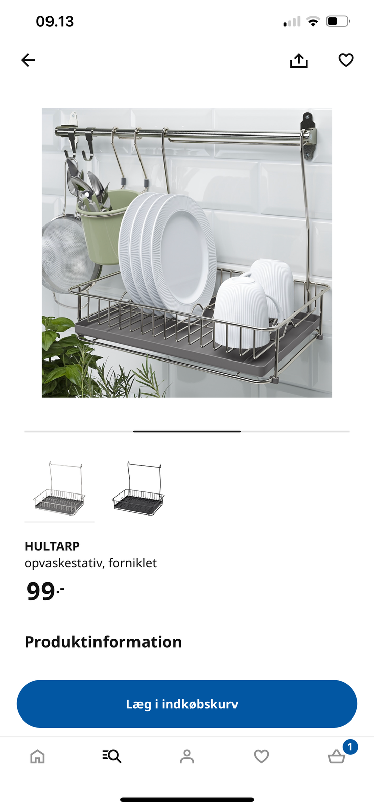 Opvaskestativ , Ikea Hultarp – dba.dk – Køb og Salg Nyt Brugt