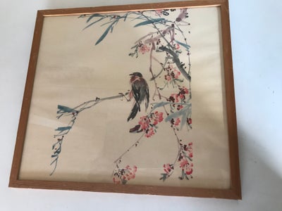 Litografi, Kinesisk, b: 35 h: 32, 3 gamle kinesiske billeder med rammer, se billede
