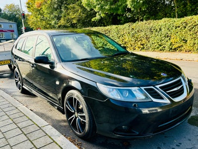 Saab 9-3, 1,8 t Expression SportCombi, Benzin, 2007, km 292000, sortmetal, træk, nysynet, klimaanlæg