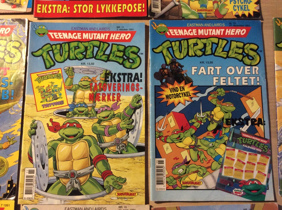 Teenage mutant hero turtles 1990 1991 1992 14 stk,