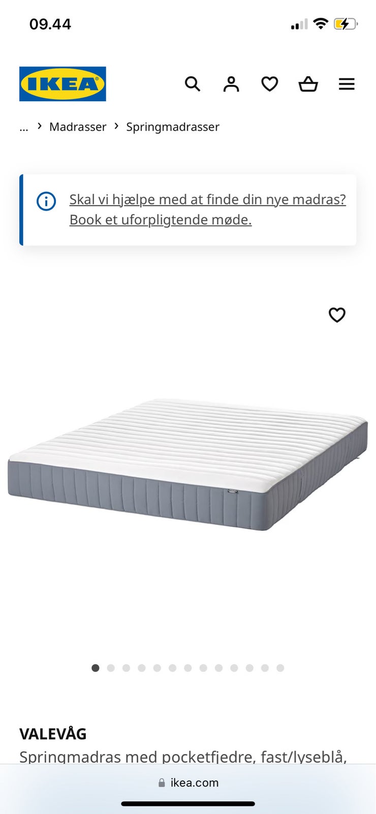 Dobbeltseng, IKEA MALM sengestel, VALEVÅG og TISTEDAL
