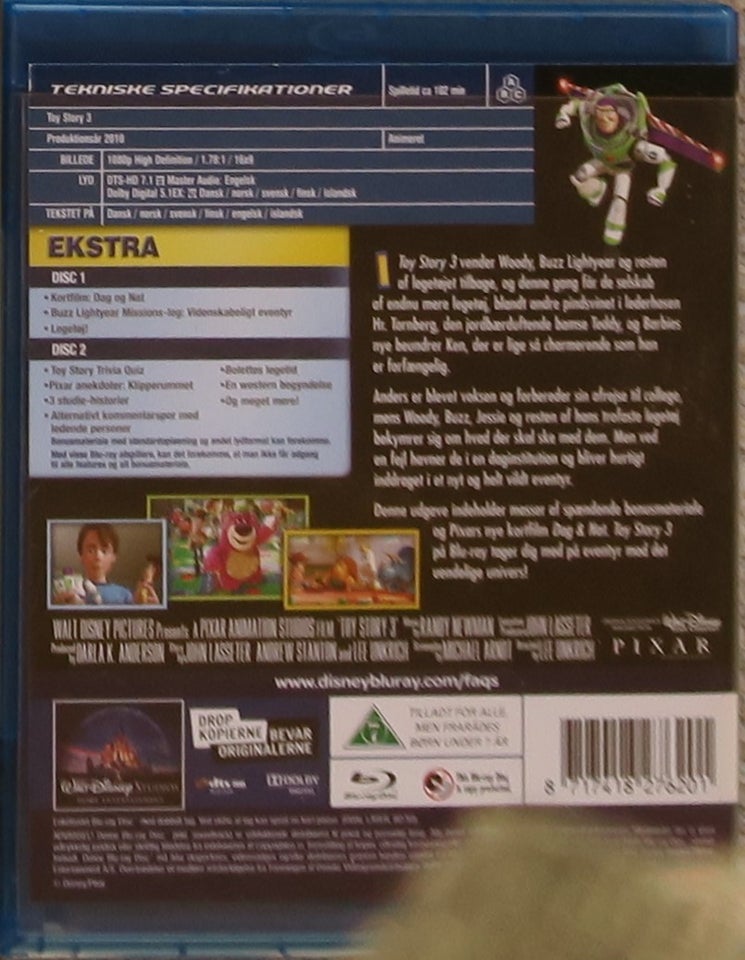 Toy Story 3, Blu-ray, tegnefilm