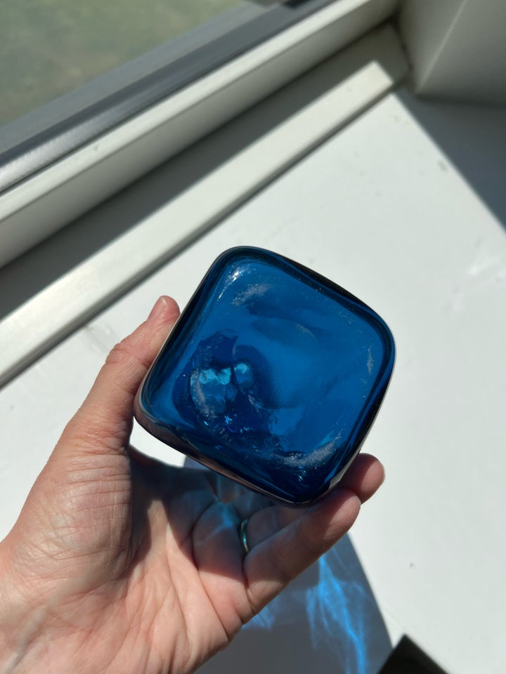 Glas, Blå vase Capri-serien , Kastrup Glasværk