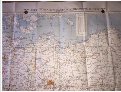 Militær, Tysk Luftwaffe navigationskort. ww2. miltiær. 1942, Militær, Luftwaffe navigationskort fra 