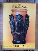 Udstillingsplakat , P. Ipsens Enke, motiv: Vase med ugler