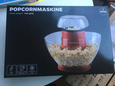popcornmaskine, popcornmaskine til hele familien. Er kun prøvet en gang ellers ikke brugt med kasse 