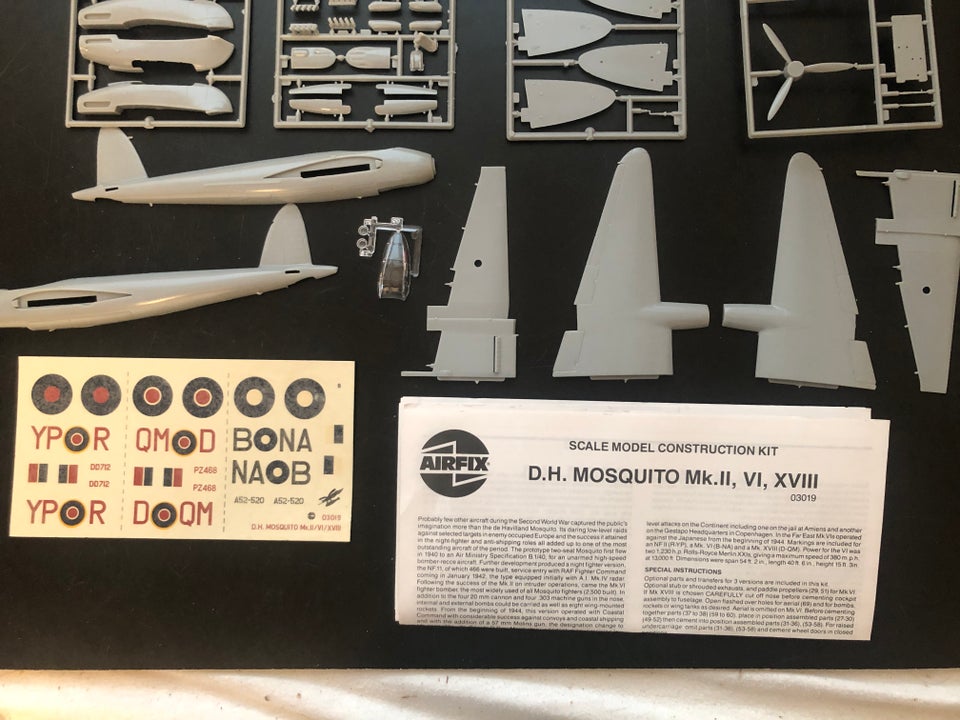 Byggesæt, Airfix De Havilland Mosquito, skala 1/72