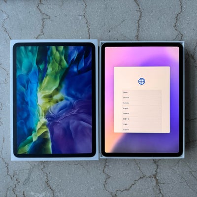 iPad Pro 2, 128 GB, hvid, Perfekt, iPad Pro 11” WI-FI + Cellular
USB-C-opladerkabel 
Liquid Retina-s