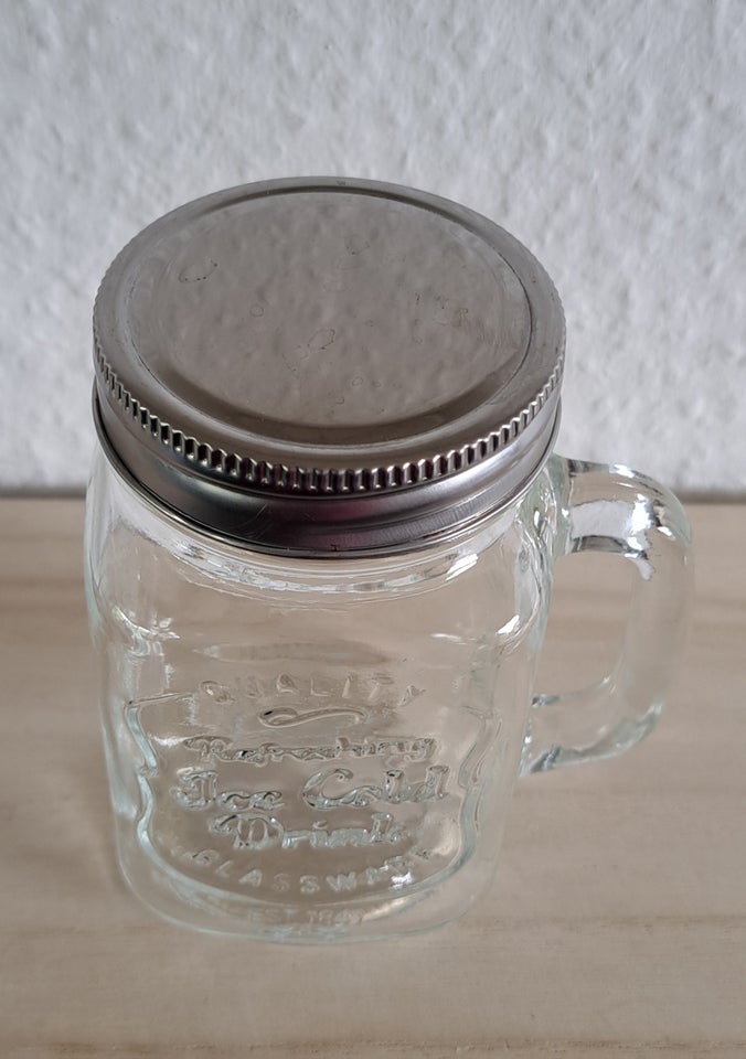 Glas, Drikkeglas med hank, Mason Jar