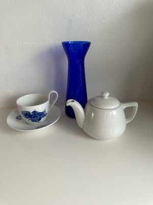 Vase, Hyacintvase / hyacintglas, Holmegaard, // Royal Copenhagen Blå Blomst flettet.
Stor højhanks k