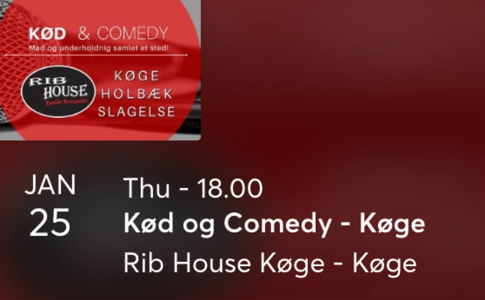 Comedy, Koncert, Køge