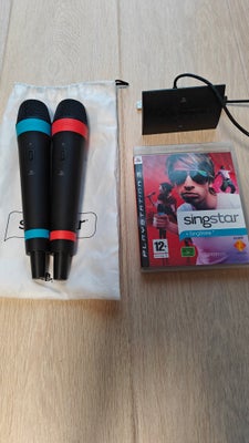 Singstar startpakke til Playstation, PS3, 2 trådløse mikrofoner, samt receiver med kabel (og pose) +