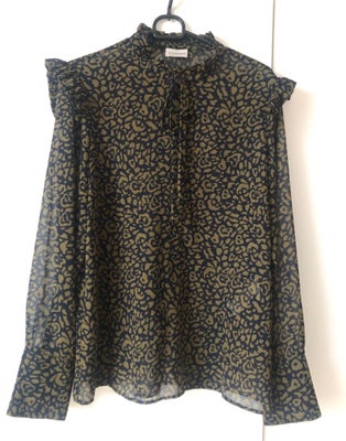 Skjorte, By Malene Birger, str. 40, Marineblå/oliven grøn, Polyester, Næsten som ny, Så smuk skjorte