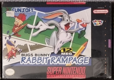 Bugs Bunny Rabbit Rampage, Super Nintendo, Bugs Bunny Rabbit Rampage (NTSC) sælges for 150.
