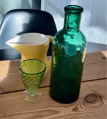 Glas, Gammel sirupsflaske, Holmegaard, Smuk, gammel flaske fra Holmegaard