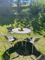 Kerteminde have bord (110 cm diameter) + 4 stole