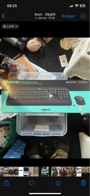 Tastatur, trådløs, Logitech, MK540, Perfekt, Der medfølger ikke mus
2 stk haves 