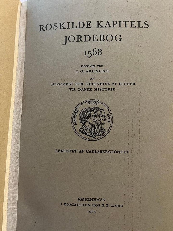 Roskilde Kapitels Jordebog 1568, Udgivet ved J.O. Arhnung,