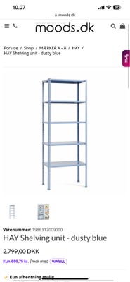 Reol, Hay, HAY Shelving unit - dusty blue

Fejler ingen ting. Usamlet.

H200 x B75 x D43 cm 