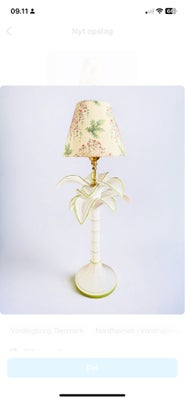 Anden bordlampe, Smuk italiensk mid-century keramisk palme bordlampe i stil med Tomasso Barbi. Skærm