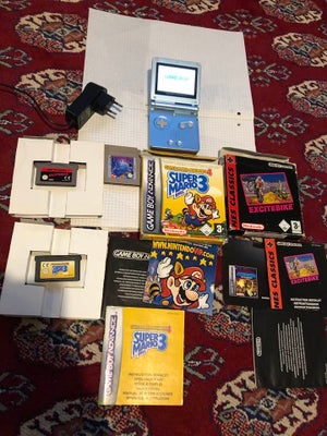 Nintendo Gameboy advance SP, AGS 101+ Tetris+Super Mario Bros 3, God, 

Pearl blue edition,

Gameboy