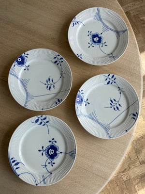 Porcelæn, Middagstallerken, Royal Copenhagen, Fire Mega Mussel blå og hvide middags tallerkener 27 c