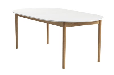 Spisebord, Massivt træ og MDF, b: 110 l: 200, Næsten nyt hvidt (blankt) spisebord. Kan bruges som ru