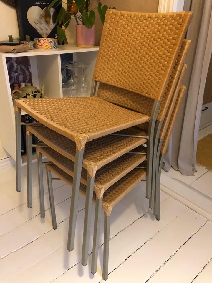 Spisebordsstol, Stål og fiber, b: 44 l: 42