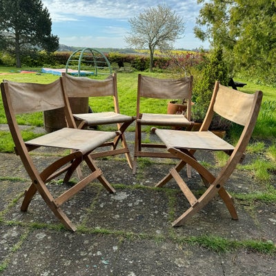 Havestole, SW furniture, Hårdttræ, 4 stk klapstole i hårdttræ med sæde og ryg i kanvas. 

Stemplet m