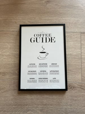 Plakat, Desenio, motiv: Coffee guide, b: 21 h: 30, Sælger denne plakat med coffee guide i målene 21x